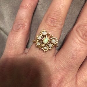 Opal ring. 10 karat plumb gold and opals. Size 7.